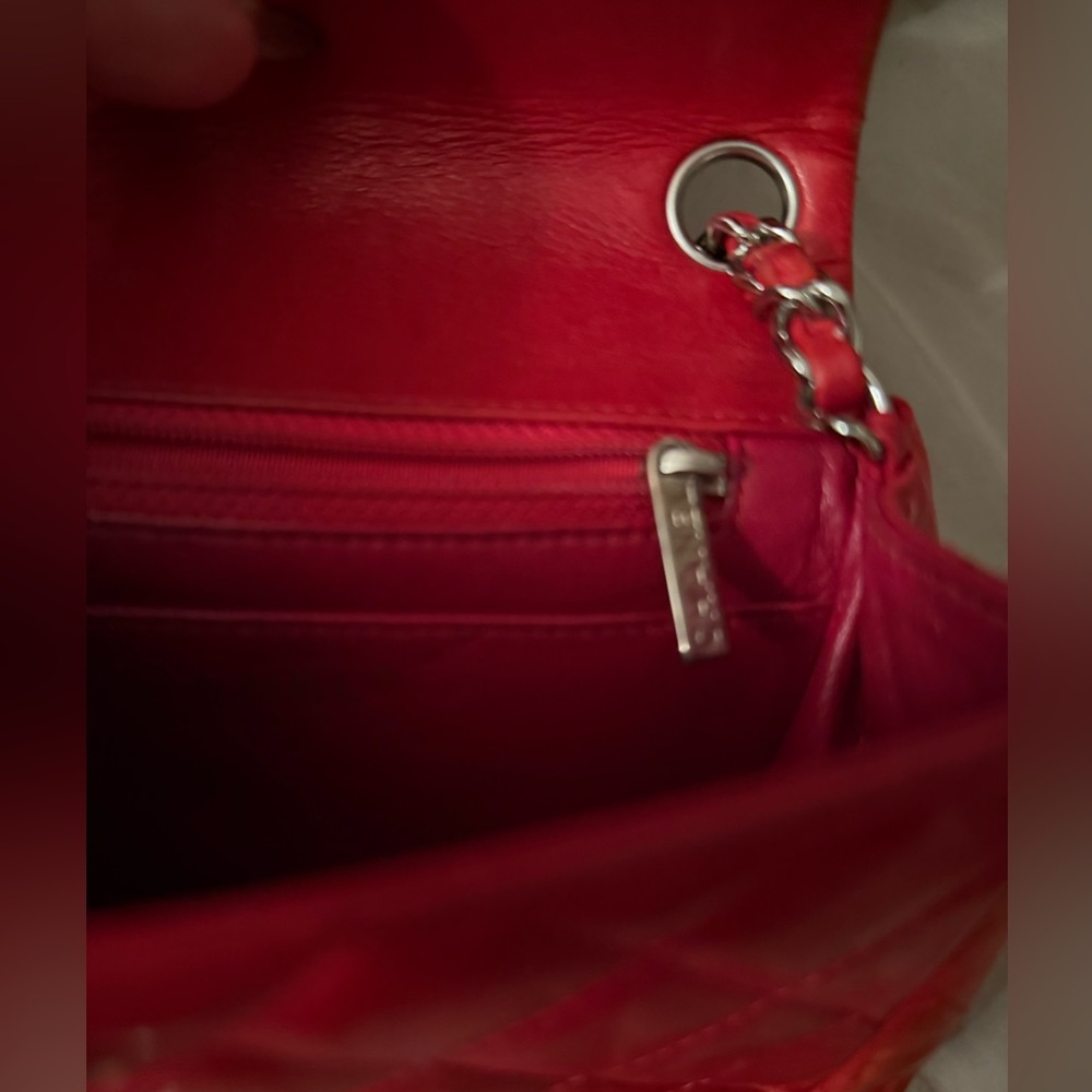 Chanel Lambskin Quilted Mini Square Flap Red - Picture 8 of 9